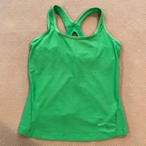 Nike dry-fit athletic top with built in bra